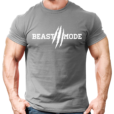 Beast Mode Gym T-Shirt Mens Gym ClothingWorkout Training Bodybuilding GYM-T