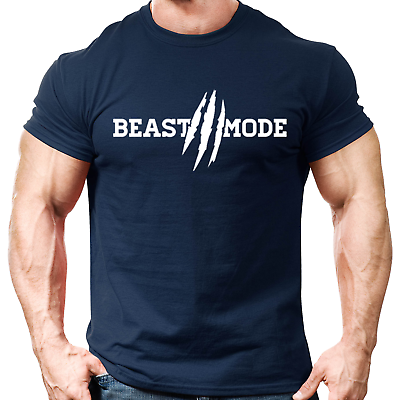 Beast Mode Gym T-Shirt Mens Gym ClothingWorkout Training Bodybuilding GYM-T