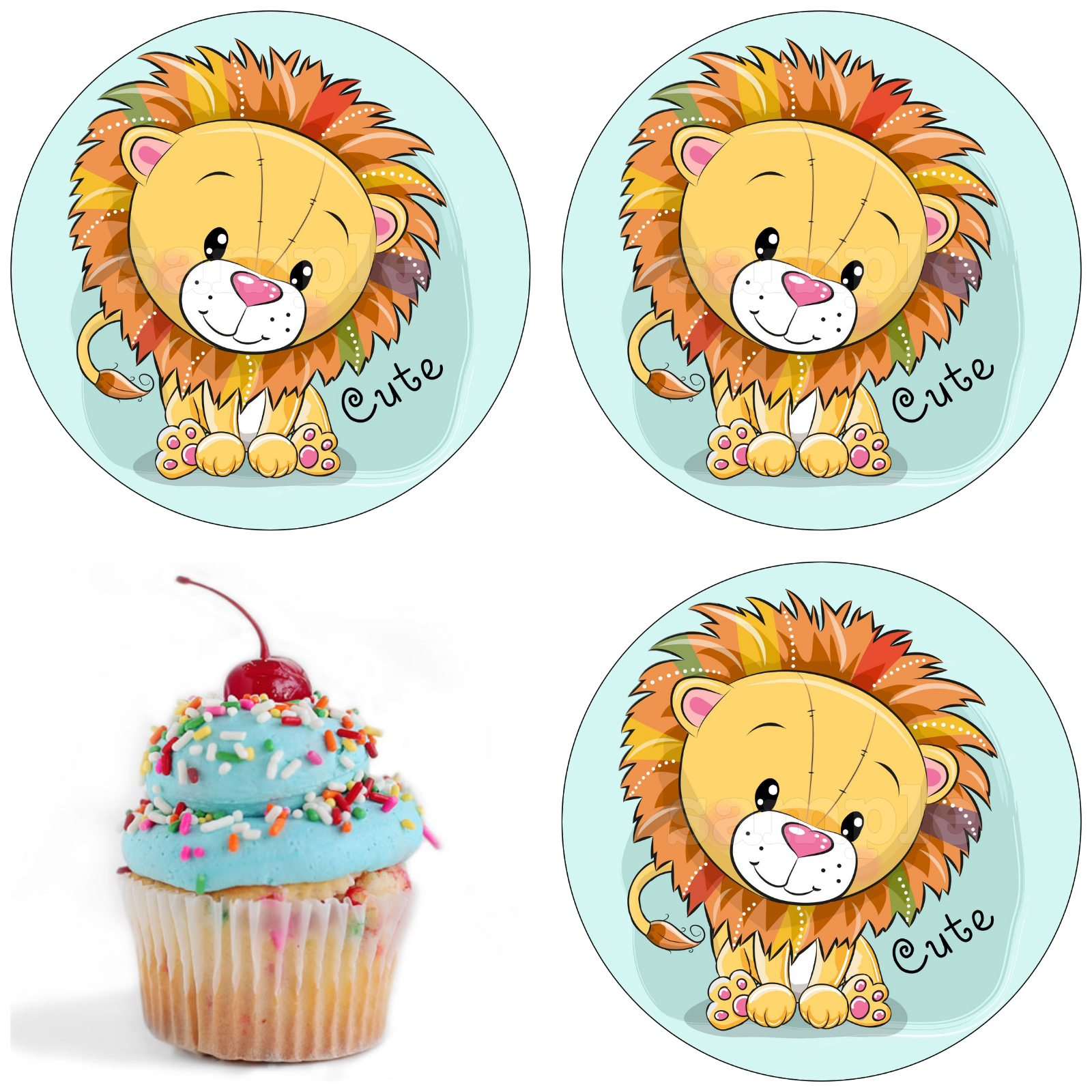 Other Gift Party Supplies Lion Mignon Animal Deco Gateau Disque Azyme Comestible Anniversaire Fete cm Home Garden