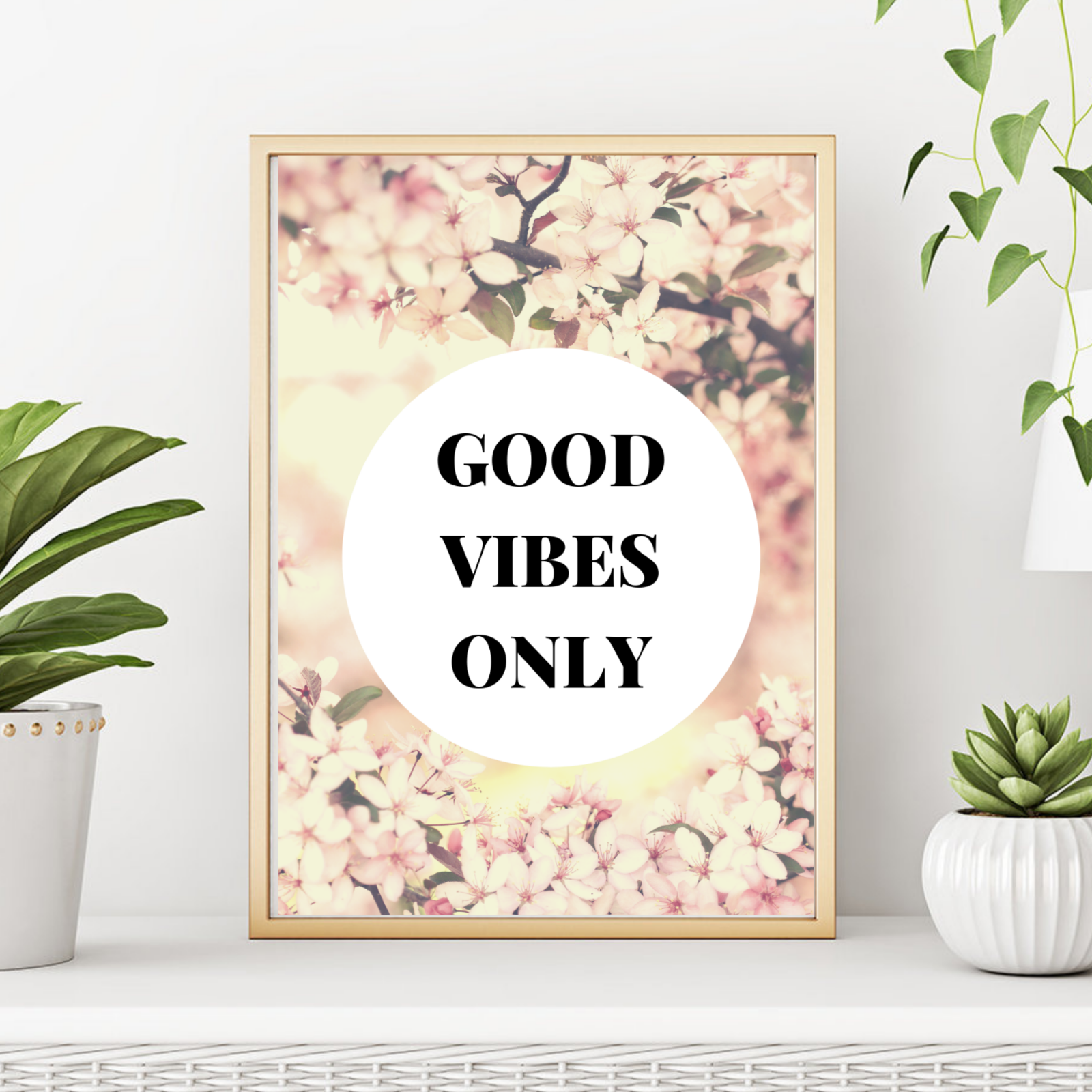 Druck Kunstdruck Spruch Good Vibes Only Gute Laune Motivation Bild Neu Eur 7 95 Picclick De
