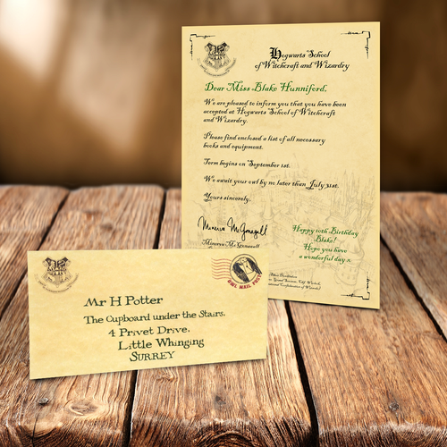 HARRY POTTER PERSONALIZADO Aceptaci¢n Carta Hogwarts 