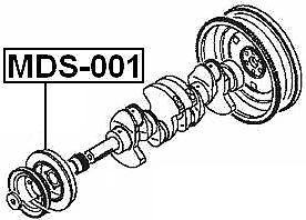 Harmonic Balancer Crankshaft Pulley Engine Febest MDS-4D56 Oem MD374223