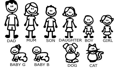 Download My Family Car Sticker Car Window Vinyl Decal Stickers 0 99 Picclick Uk