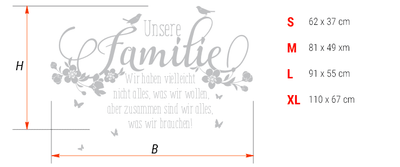 Wandtattoo Unsere Familie Wir Haben Vielleicht Nicht Alles