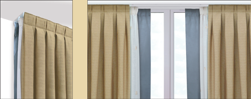 Double Curtain Track For Ceiling Fix Metal White Up To 400cm
