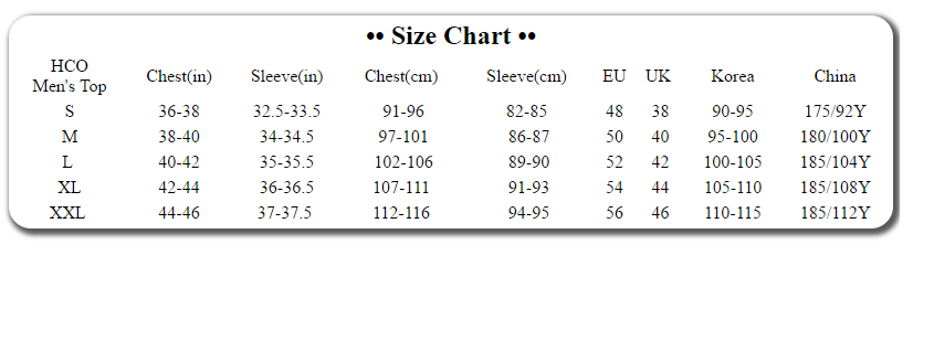 hollister shirt size chart