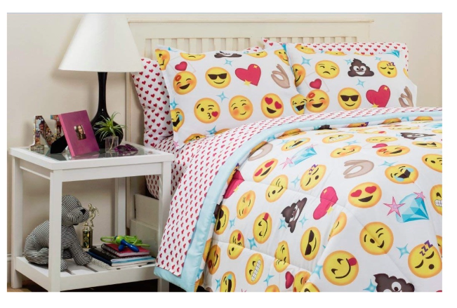 New Emoji Full Size Comforter Set Bed In A Bag Sheets Poop Heart Smily Girl S 64 98 Picclick