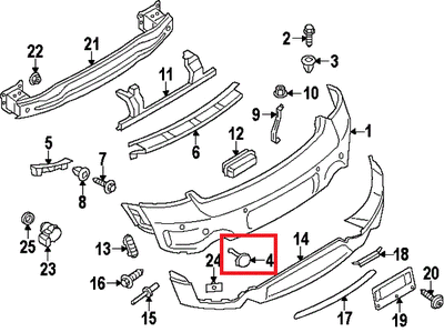Mini neuf origine Countryman R60 pare-chocs Arrière Support Guide Gauche N/S 9802115