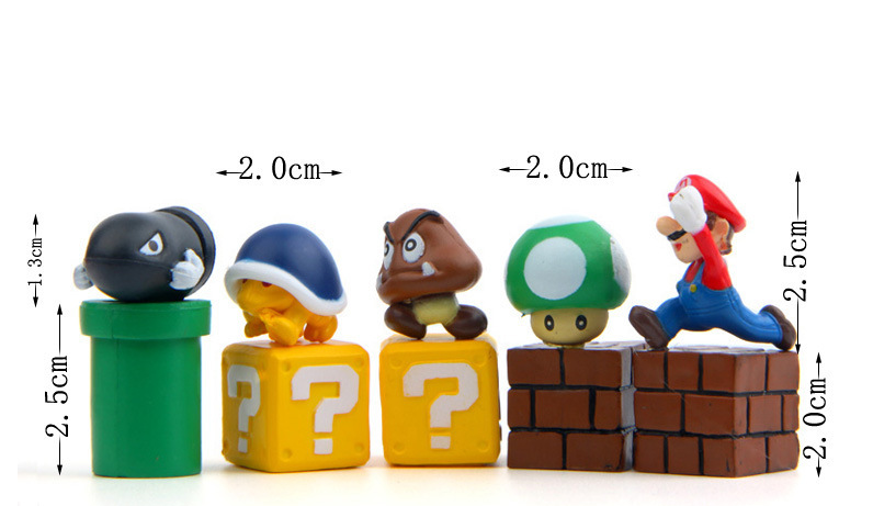 10PCS Super Mario Bros FRIDGE MAGNET Kids Memo Party Bag Fillers Board Gift 