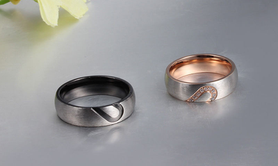 Anelli Anello Coppia Fedi Fede Fedine Fidanzamento Nuziali Cristallo Acciaio Oro