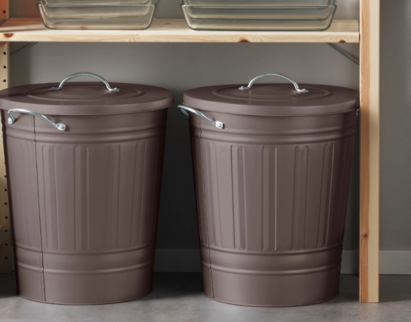 IKEA KNODD TONNE mit Deckel; Grau; Abfalleimer (40L IKEA KNODD TONNE mit Deckel; Grau; Abfalleimer (40L