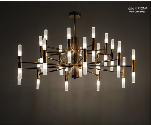 Home Garden Tree Branches Glass Tube Suspension Chandelier