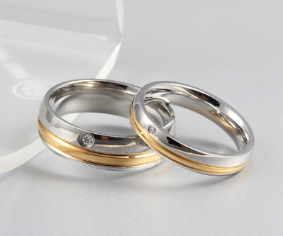 Anelli Anello Coppia Fedi Fede Fedine Fidanzamento Nuziali Cristallo Acciaio Oro