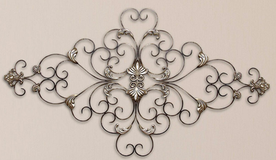 Decorative Elegant Ornate Scrolling Medallion Metal Wall Grille