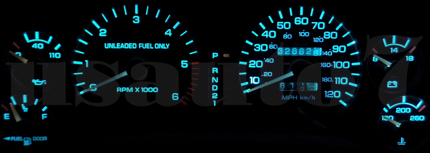 DASH CLUSTER GAUGES AQUA BLUE LED LIGHTS KIT Fits 94-97 ...