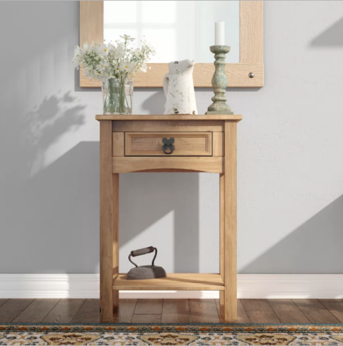 Small Telephone Table Solid Wood Console Drawer Dressing Hall Lamp