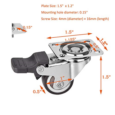 Small Caster Wheels For Furniture Table Cabinet Locking Bed Castors Rubber Tires Small Caster Wheels For Furniture Table Cabinet Locking Bed Castors Rubber Tires