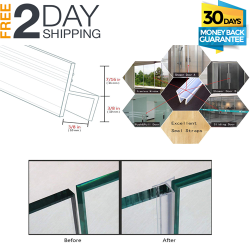 Huaha Frameless Flexible Shower Door Seal Sweep For 3 8