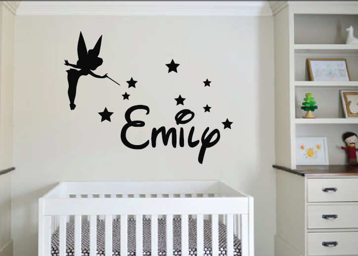 Personalised Name Disney Tinkerbell Fairy Wall Art Sticker Girls Nursery Decor 5 95 Picclick Uk