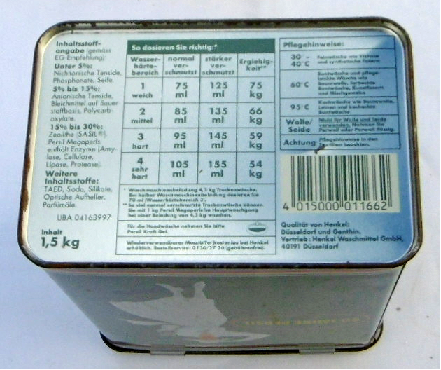 90 Jahre Persil 1 5 Kg Waschmittelbox Z Jubilaum 1997 Metallbehalter Dose Buchse Eur 5 00 Picclick De