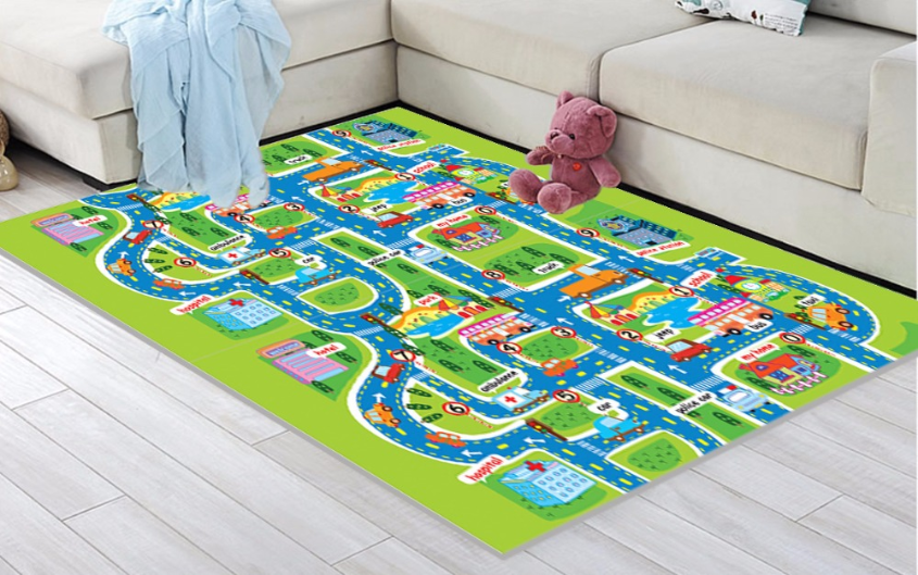 Rugs Carpets Kids Teens At Home Tapis De Jeu Circuit De Voiture Enfant Bebe Impermeable Ville Route Rues Home Garden