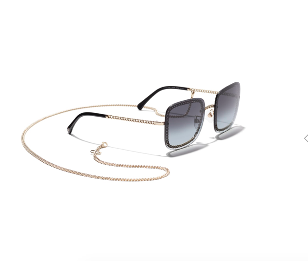 Chanel Lunettes De Soleil Chaine Carre Dore 2020 Gris Degrade Boite Sac Eur 390 00 Picclick De