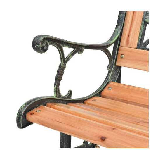 Outdoor Wooden 3 Seater Cross Rose Garden Bench Park Seat With Cast Iron Leg Uk