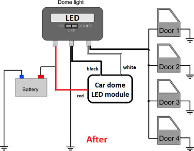 CAR DOME INTERIOR LIGHT DELAY SWITCH MODULE WITH DIMMING EFFECT 1 to 30 sec 