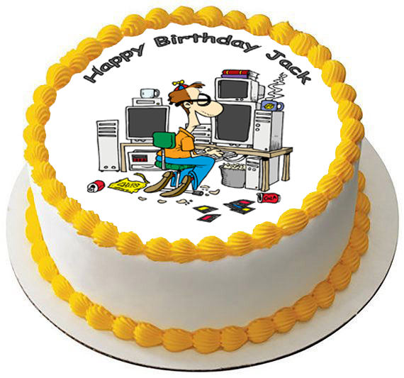 Pc Geek Computer Nerd 7 5 Premium Edible Icing Cake Topper Can Personalised D1 4 47 Picclick Uk