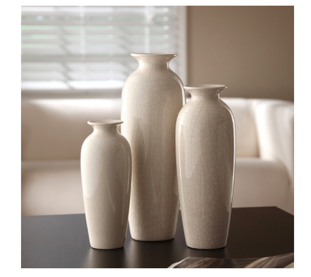 Ceramic Vase Set Of 3 Decorative White Flower Vases Home Decor