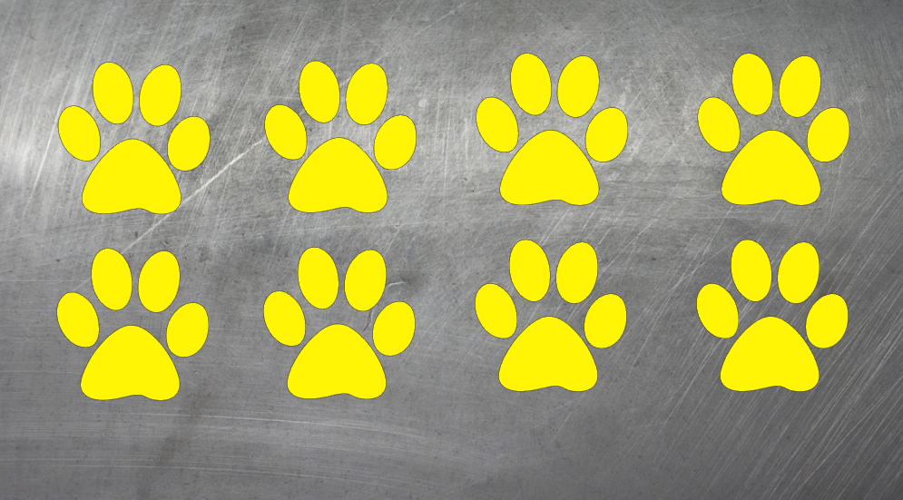 Dog WUNSCHNAME Pfote Cat Katzenpfote Hundepfote mit Namen Aufkleber Sticker