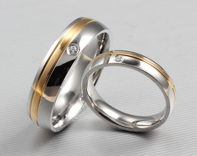 Anelli Anello Coppia Fedi Fede Fedine Fidanzamento Nuziali Cristallo Acciaio Oro