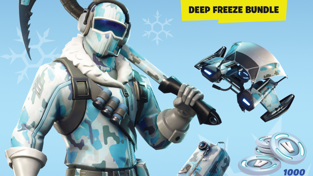Fortnite Deep Freeze Bundle Sony Playstation 4 Ps4 Frostbite Outfit 1000 V Bucks - 