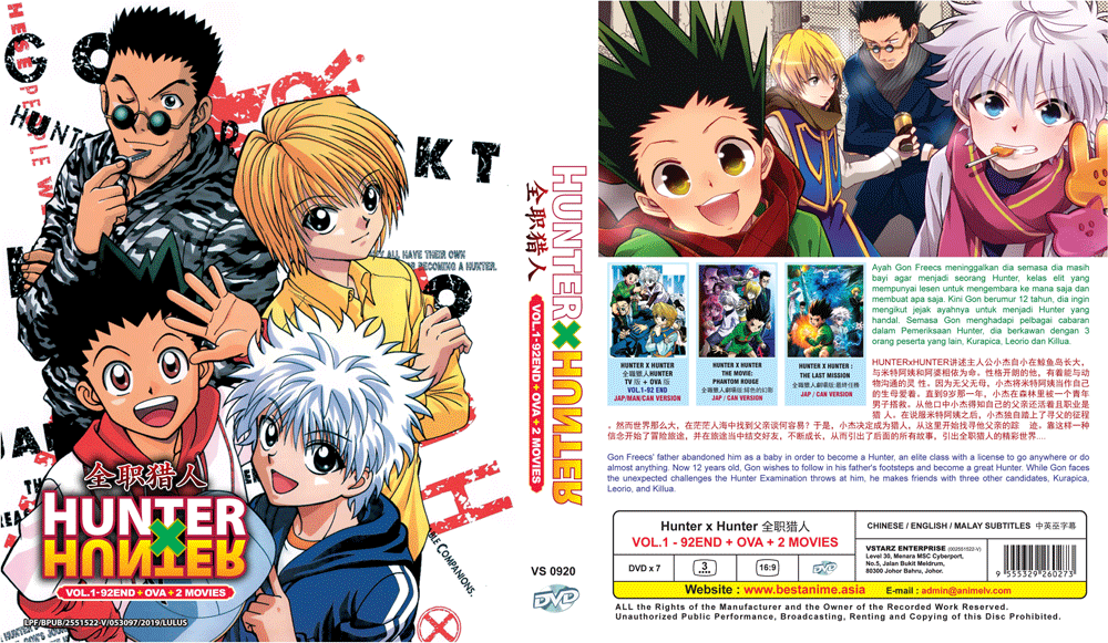 Dvd Anime Hunter X Hunter 1999 Vol 1 92 End Ova 2 Movie English Subtitle 29 Picclick Uk