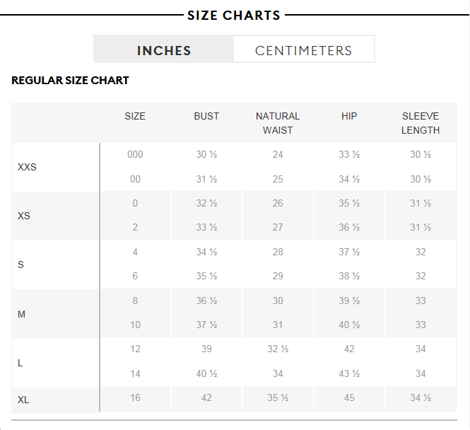 Banana Republic Size Chart Womens Jeans - Banana Poster