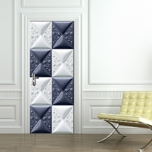 3d Geometric Creative Self Adhesive Bedroom Door Murals Wall