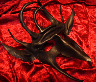 Fancy Dress Period Costume Red To Black Demon Goblin King Mask Handmade Real Leather Venetian Masquerade Entrepreneurship Bt