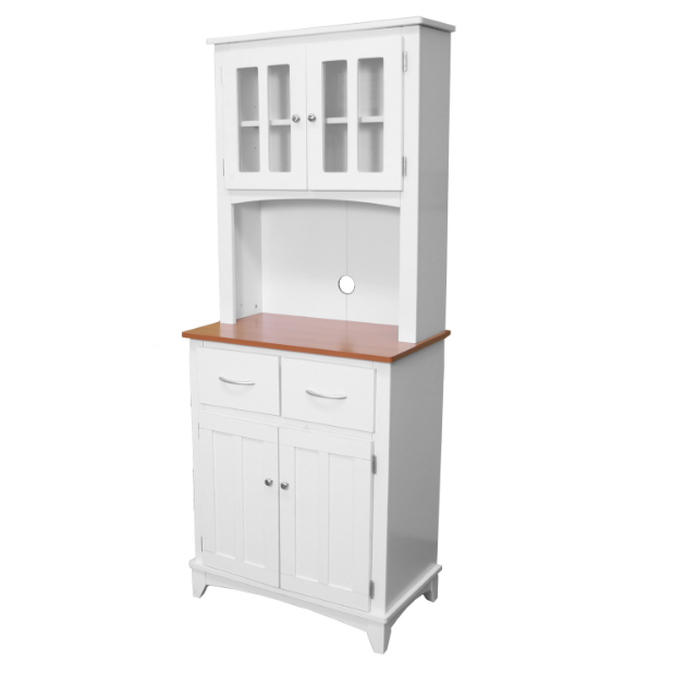 Kitchen Dining Bar White Wood Tall Microwave Cart Kitchen