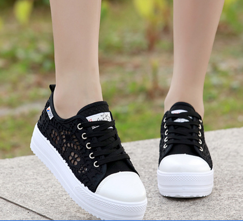 Womens Daps Trainers Lace sequin Canvas Sneakers Ladies Shoes
