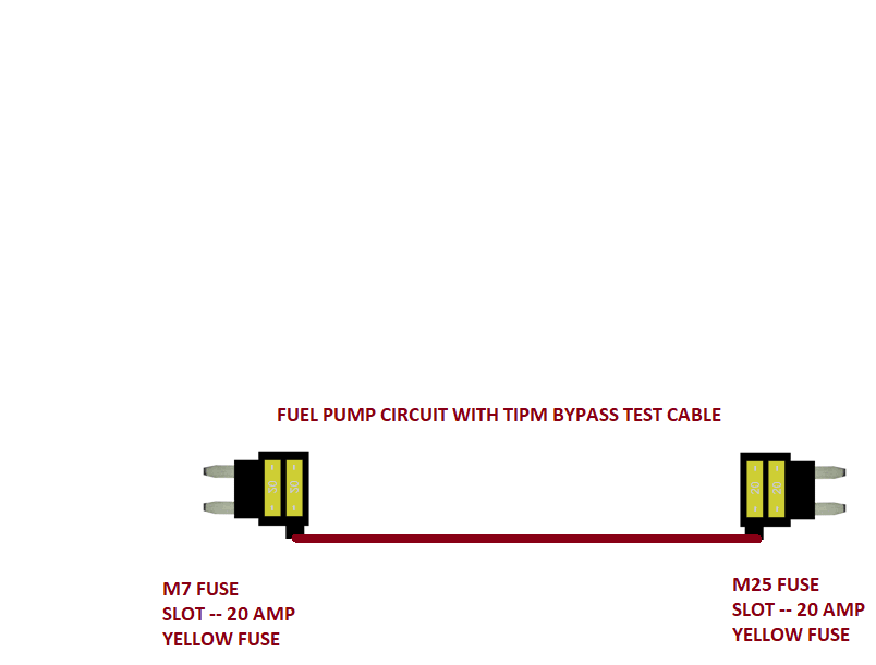TIPM FUEL PUMP Relay Bypass Cable- 2007-2016 Dodge Charger/Ram/Town