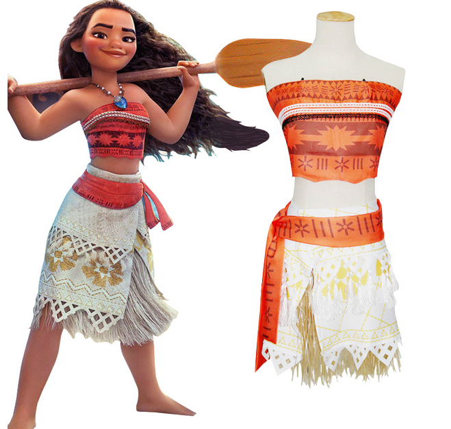Cosplay Moana Costume Hawaiian Princess Fancy Party Dress Necklace Adult Kids 12 96 Picclick Uk