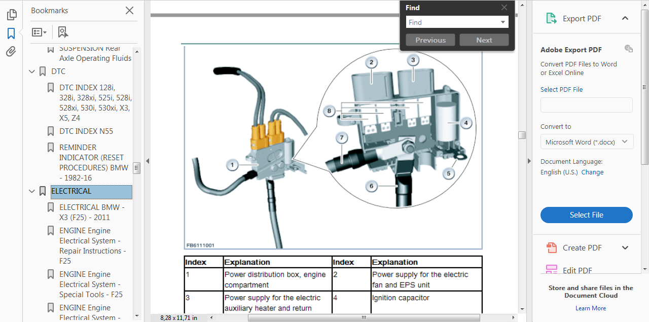 OFFICIAL WORKSHOP Repair MANUAL for BMW SERIES X3 F25 2010-2017 WIRING # 3  3 of 6 ...