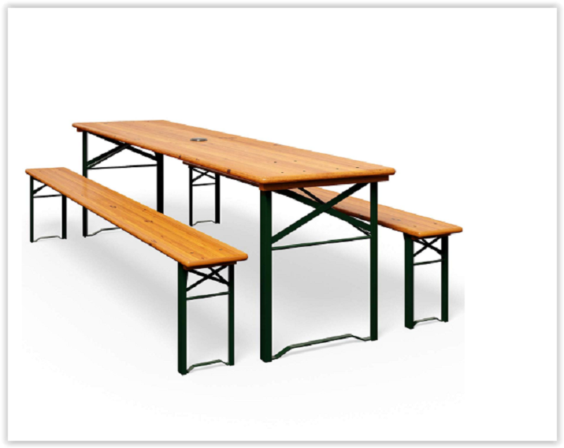 Garden Table Bench Set Outdoor Wooden Furniture Beer Table Family
