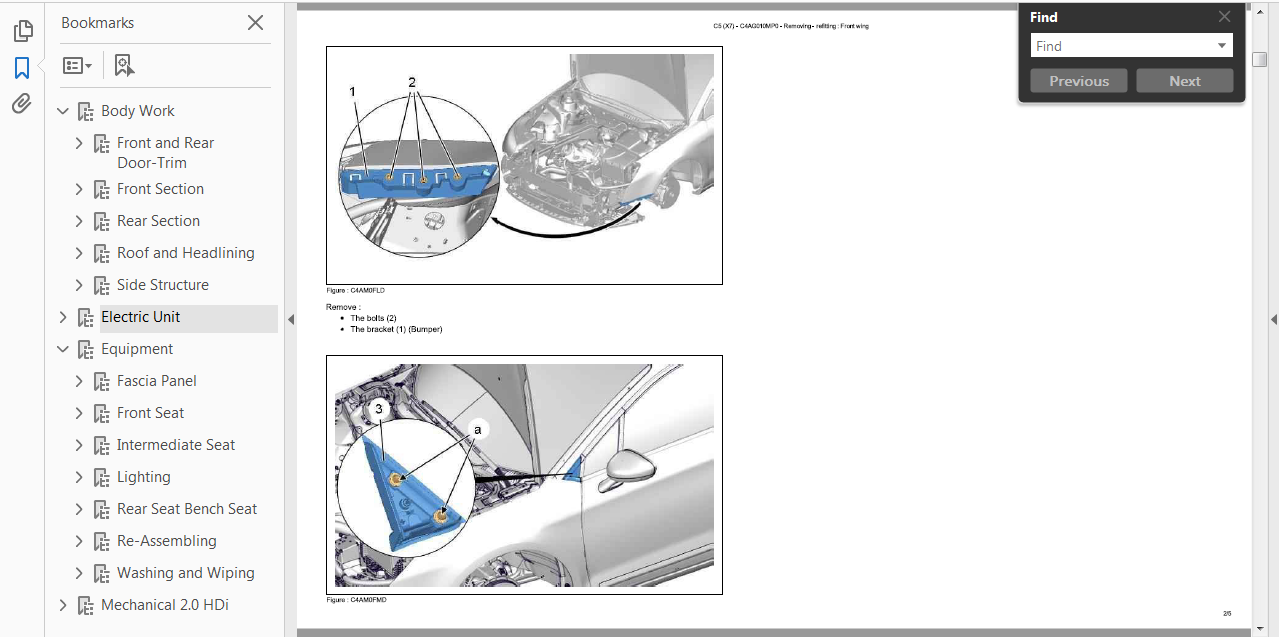 3 sur 5 *WORKSHOP MANUAL SERVICE & REPAIR GUIDE for CITROEN C5 2007-2015