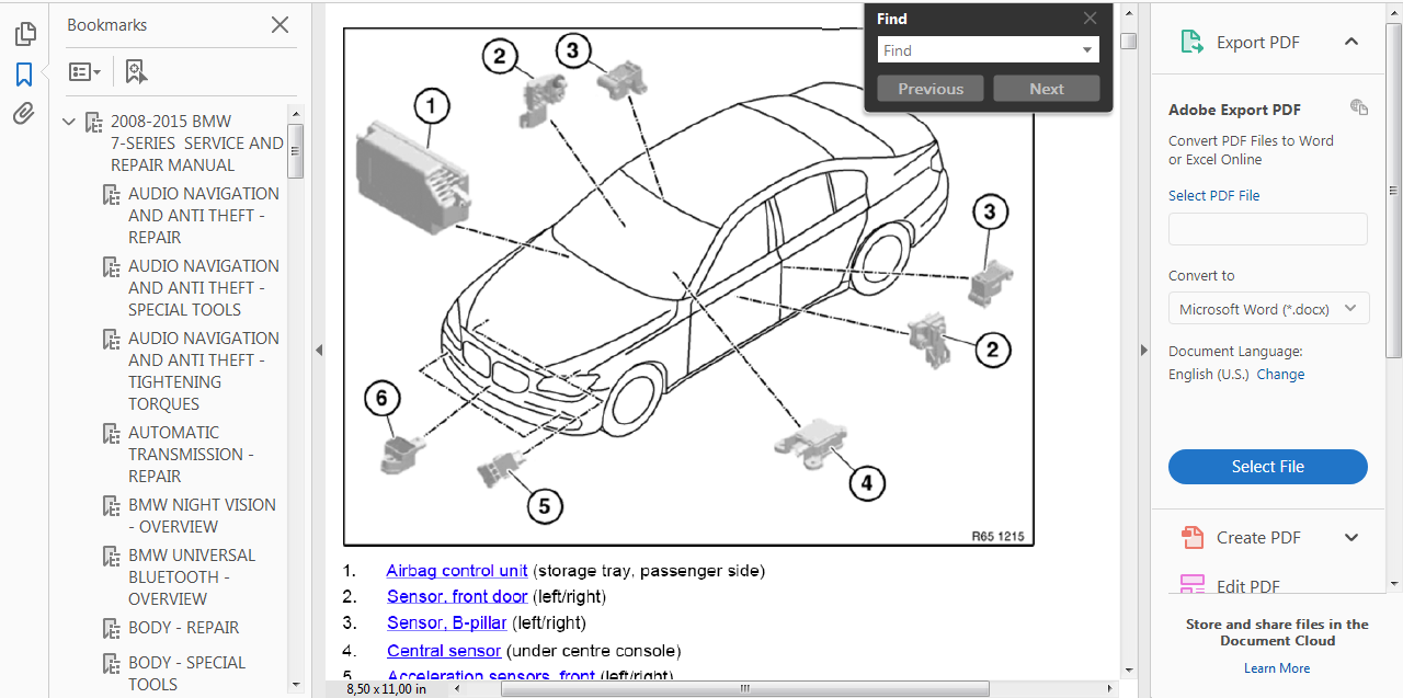 OFFICIAL WORKSHOP Service Repair MANUAL for BMW 7 SERIES F01 F02 2008-2015  # 3 3 of 6 ...