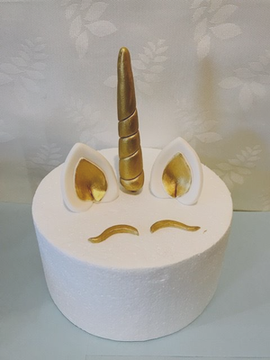 unicorn horn and ears cake topper decoration fondant