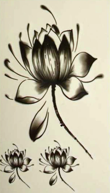 Tatouage Temporaire Fleur De Lotus Rose Temporary Tattoo