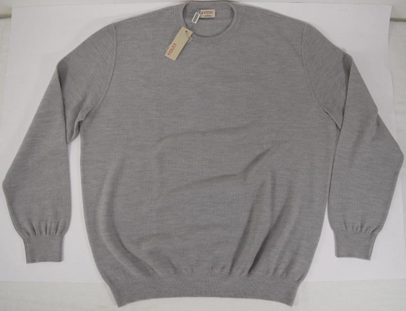 Maglione lana girocollo grigio FENZI man grey crewneck sweater wool 52-54