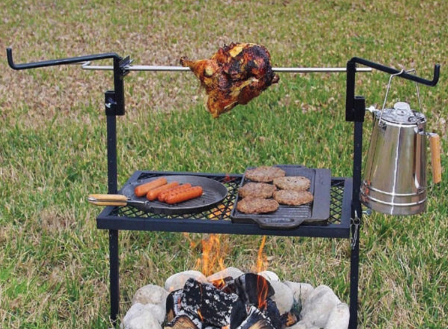 Bonfire Cooking Grate Campfire Grill Fireplace Rotisserie Kit Over