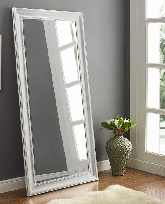 Large Full Length Floor Mirror Leaning Wall Lounge Silver